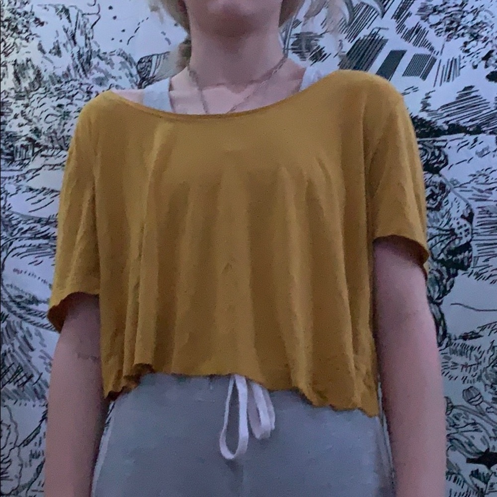 yellow crop top